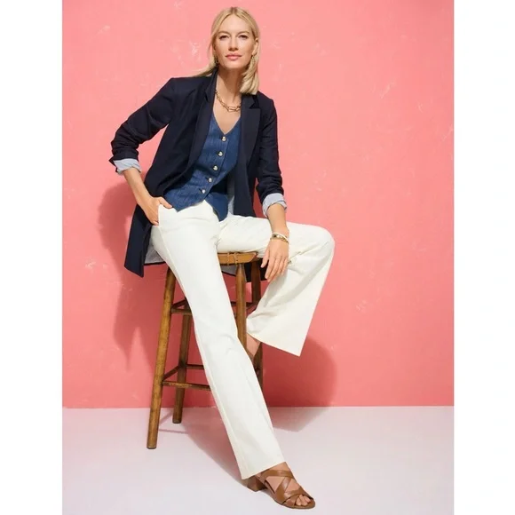 NWT New Talbots Women’s Relaxed 90s Blazer in Navy Blue (14) - Picture 2 of 10